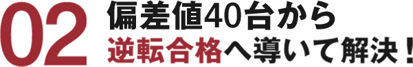 02 偏差値40台から逆転合格へ導いて解決！